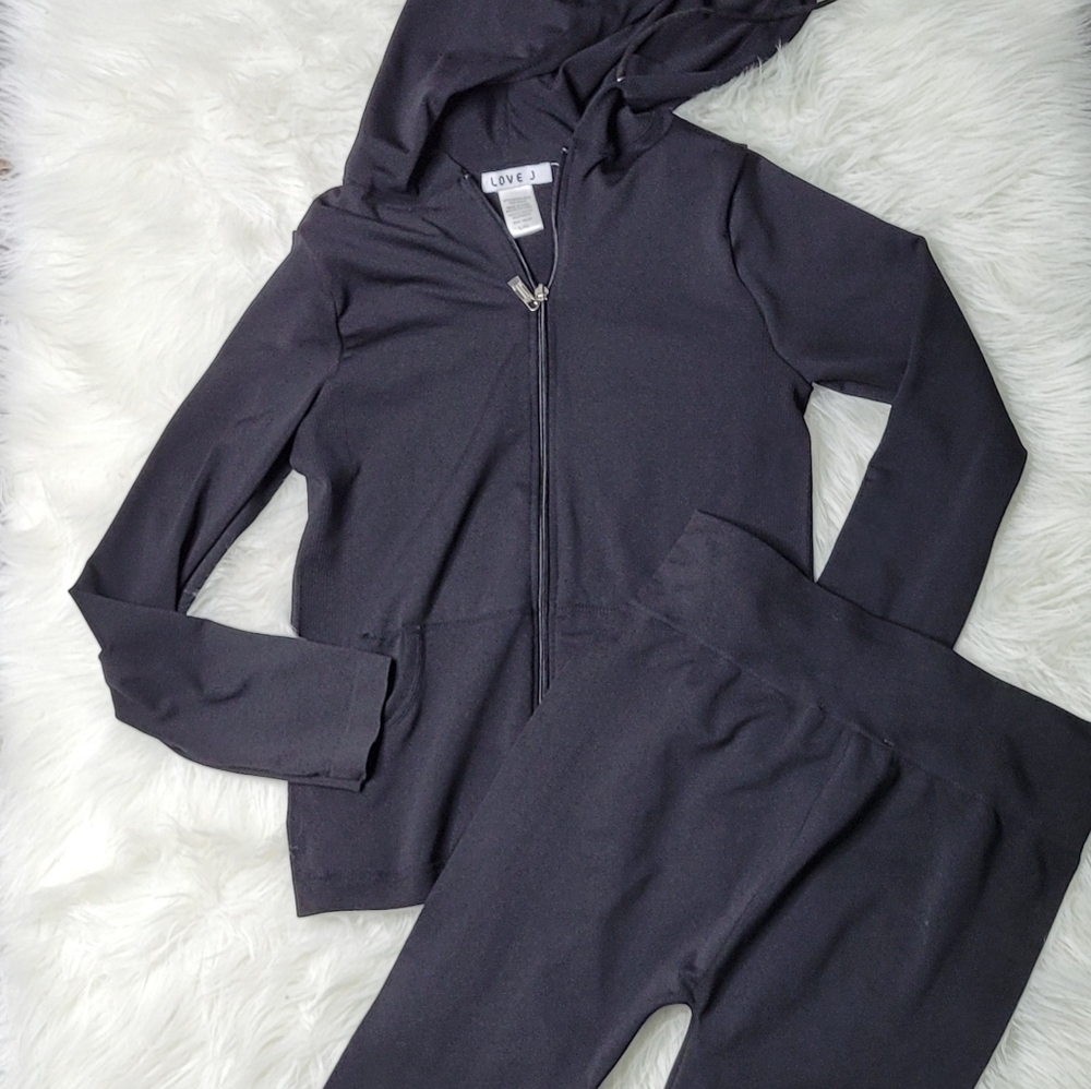 Nwt Seamless Zip Up Hoodie Jacket And Leggings Set Black